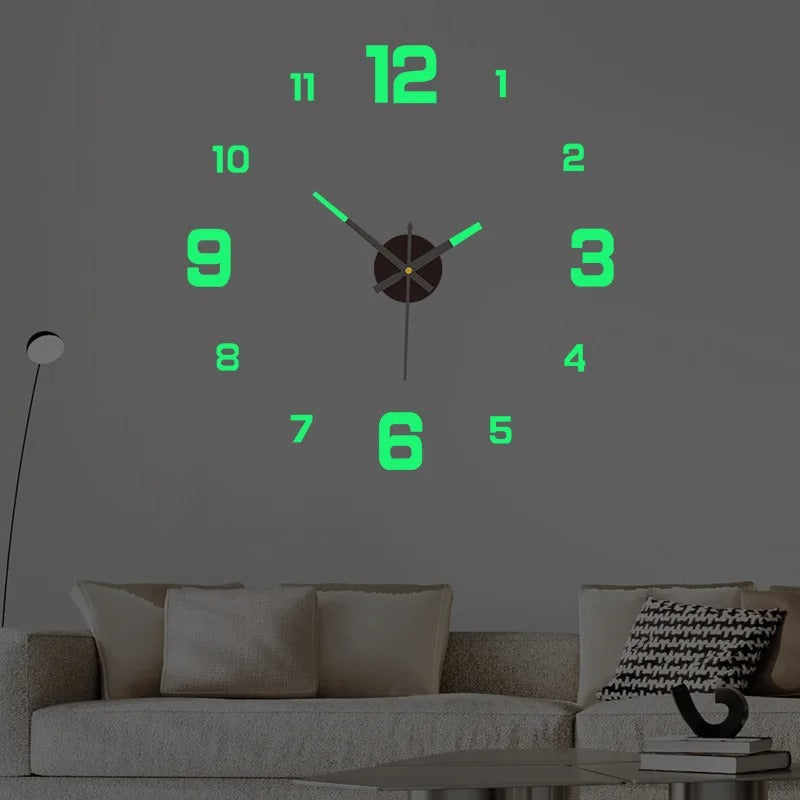 Luminous Digital Clock DIY Stereoscopic Wall Clock Silent Clock Living Room Bedroom Wall Clock Home Decorations