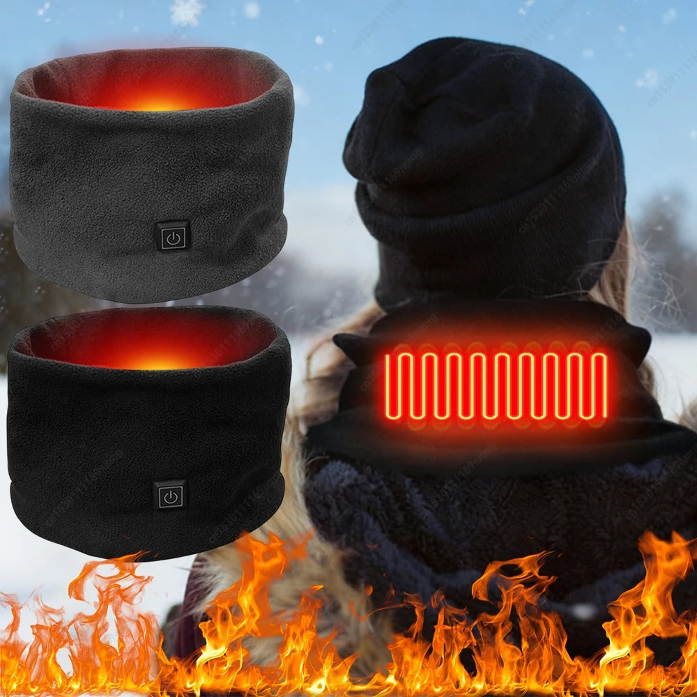 Unisex Electric Heating Scarf Windproof Heating Neck Cover Rechargeable 3 Speed Heating for Cycling Skiing Camping