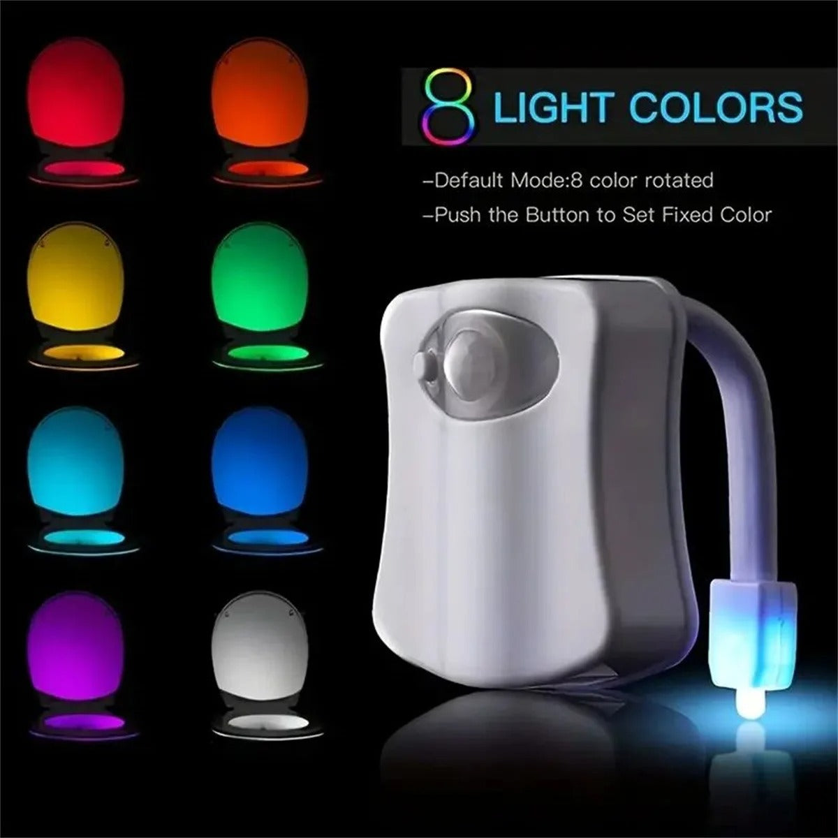 Motion Sensor Light Wireless LED Night Light RGB 8colors Lamp Toilet Bathroom Atmosphere Light Colorful Sensor LED Night Lights